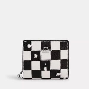 Coach checkered snap wallet